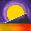 MOON DREAMSCAPE 15x15 watercolor, framed 23x23 $800