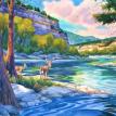 ALONG THE RIVER watercolor